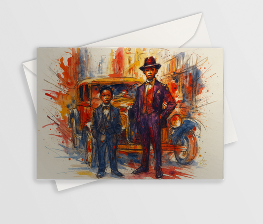 Young Gangsters Greetings Card