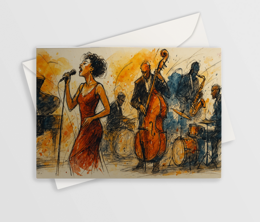 Jazz Band Greetings Card