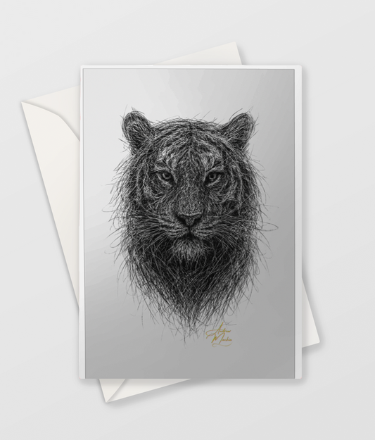The Scribbled Tiger Greetings Card